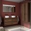 Mueble de baño Attila suspendido 4 cajones sobre encimera doble seno nogal maya de Salgar
